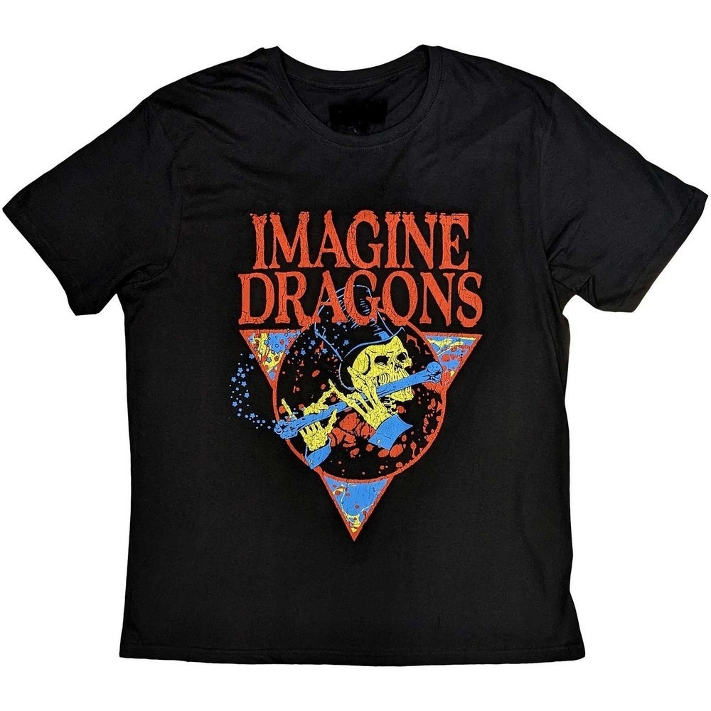 Retro Imagine Dragons _Skeleton Flute_ (Black) T-Shirt